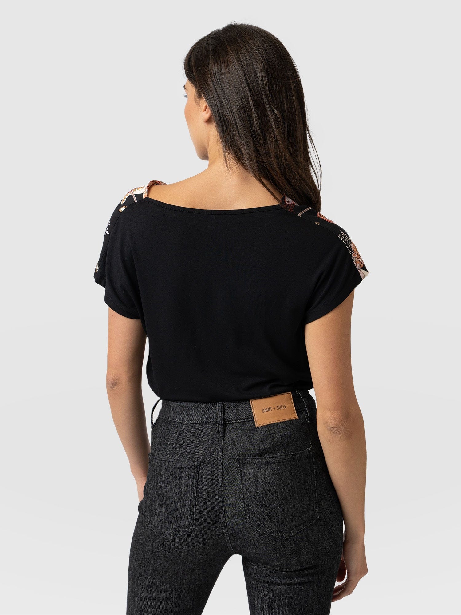 Cowl Neck Tee Paisley Stripe - Women's T-Shirts | Saint + Sofia® EU